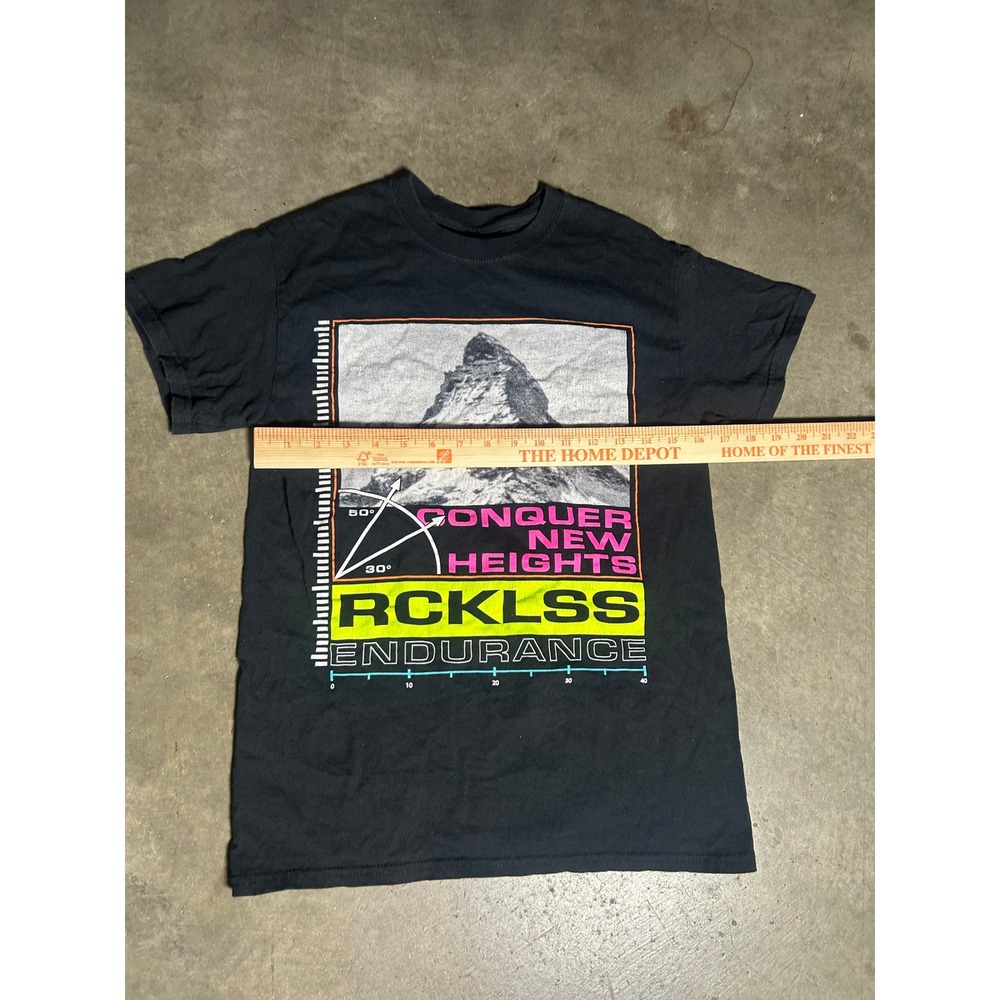 Young & Reckless Conquer New Heights Graphic Tee Mens Small Black RCKLSS Shirt